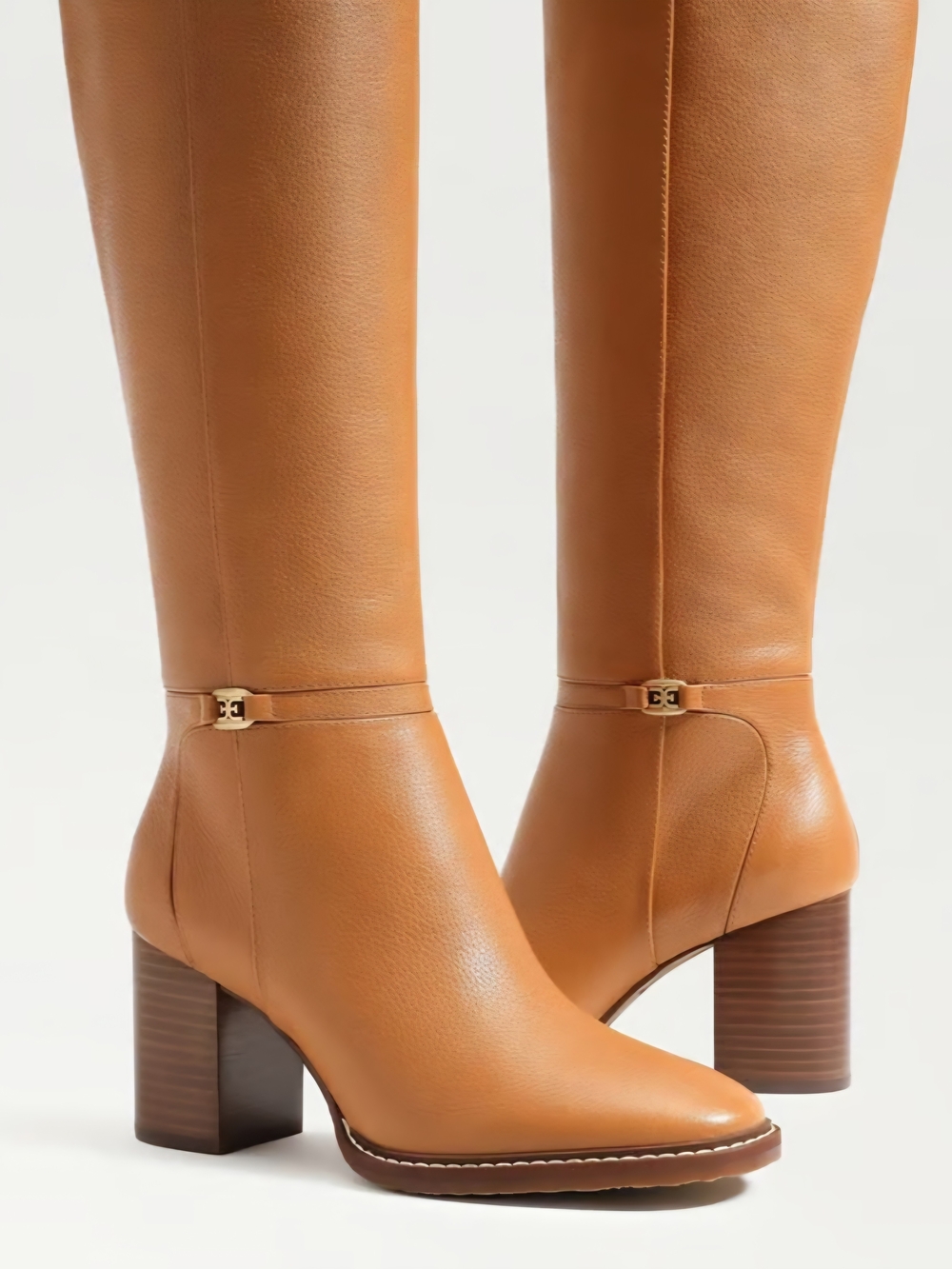 Sam Edelman Elsy Knee High Leather Boots in Caramel Size 7 - Picture 3 of 9